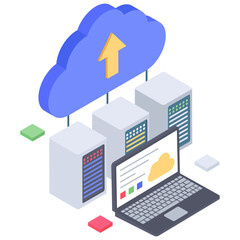 
Isometric icon of cloud technology vector 
