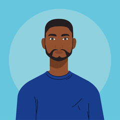 man african with beard, in blue background vector illustration design