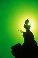 Silhouette of a statue, Statue Of Liberty, New York City, New York State, USA 