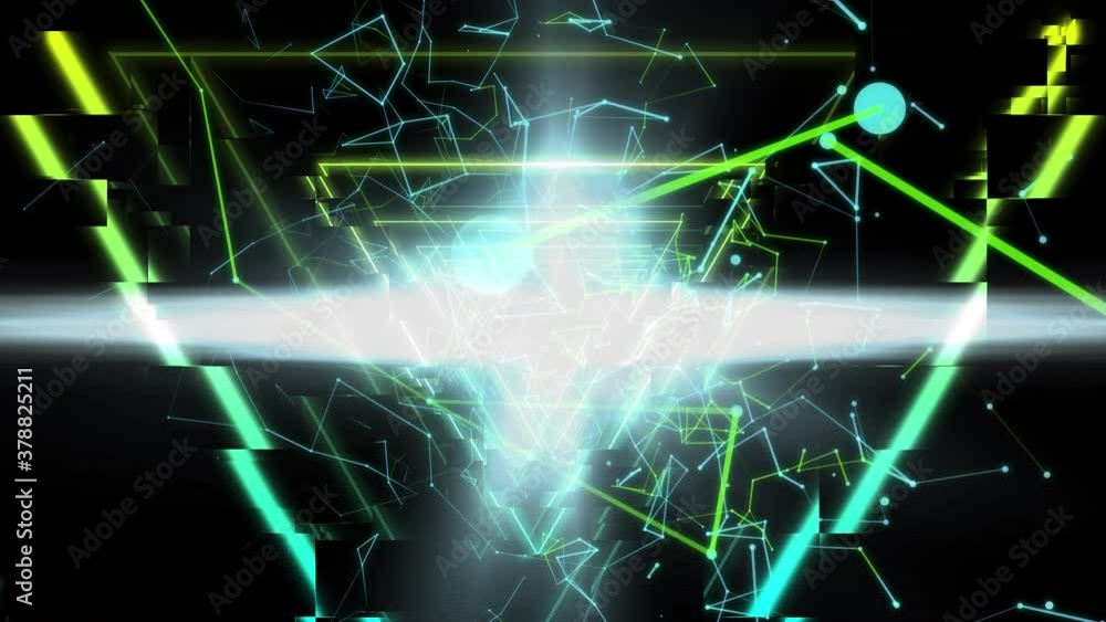 Poster triangle shapes against plexus networks