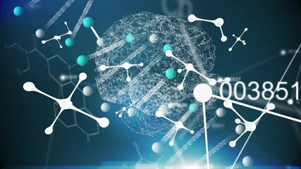 Molecular structures against digital brain - Powered by Adobe