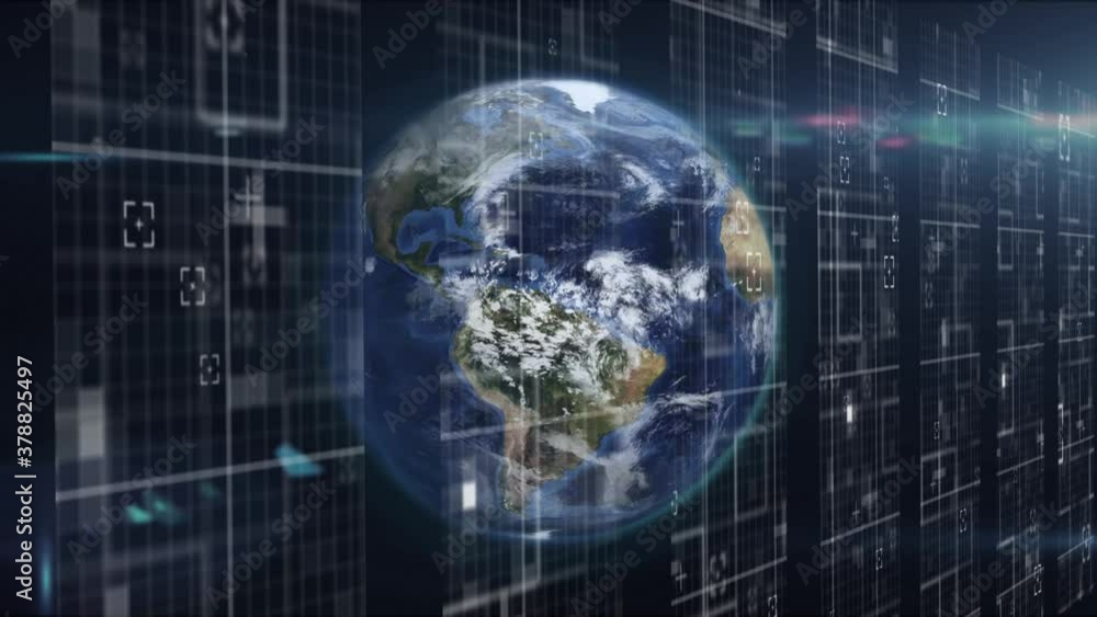 Poster data processing against globe spinning