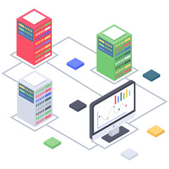 
Data statistics vector of isometric illustration 
