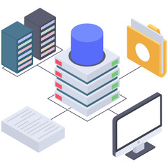 
Data statistics vector of isometric illustration 
