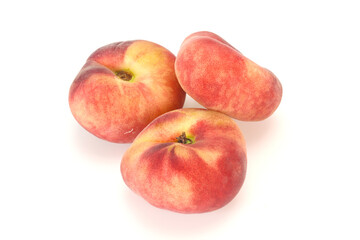 Sweet ripe tasty flat peach