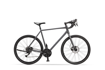 Fototapeta na wymiar Studio shot of a gray sport bicycle