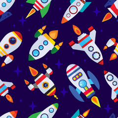 Rockets Seamless Pattern