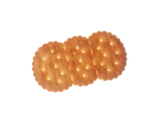 Crispy cracker isolated on white. Delicious snack