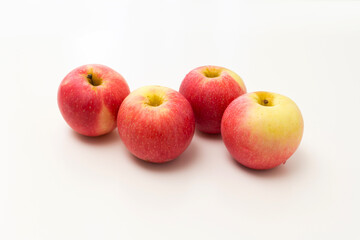 red apples on a white background