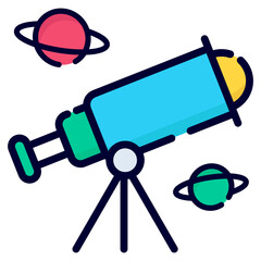 telescope flat line icon