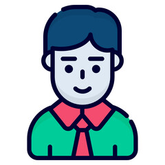 student flat line icon