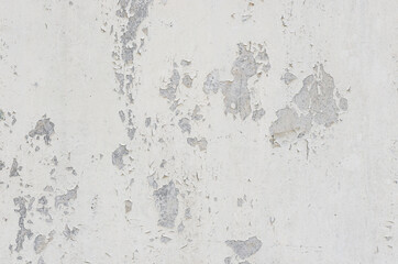 white white background and texture of peeling paint on plaster wall because  old paint expired.