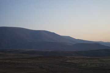 mountains in the morning