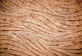 Fototapeta premium nature background of brown handicraft weave texture bamboo surface