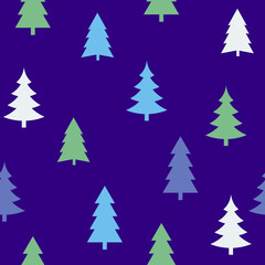 Obraz premium Abstract Christmas seamless pattern with decorative Christmas tree. Print for greeting cards, fabric or wrapping paper designs. Eps 10 vector illustration. 