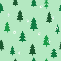 Abstract Christmas seamless pattern with decorative Christmas tree. Print for greeting cards, fabric or wrapping paper designs.  Eps 10 vector illustration.
