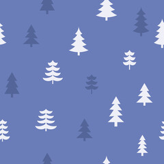 Obraz premium Abstract Christmas seamless pattern with decorative Christmas tree. Print for greeting cards, fabric or wrapping paper designs. Eps 10 vector illustration. 
