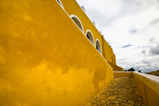 Clouds over a church, Convento De San Antonio De Padua, Izamal, Yucatan, Mexico