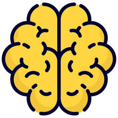 brain flat line icon