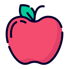 apple flat line icon