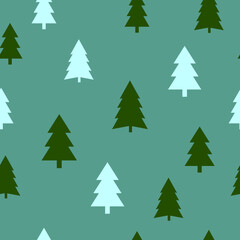 Abstract Christmas seamless pattern with decorative Christmas tree. Print for greeting cards, fabric or wrapping paper designs.  Eps 10 vector illustration.
