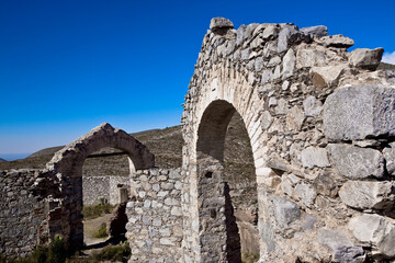 Fototapeta na wymiar Old ruins of a building, Real De Catorce, San Luis Potosi, Mexico