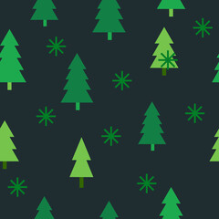 Abstract Christmas seamless pattern with decorative Christmas tree. Print for greeting cards, fabric or wrapping paper designs.  Eps 10 vector illustration.
