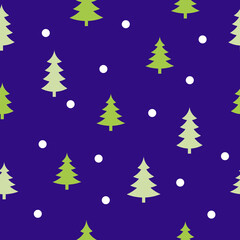 Abstract Christmas seamless pattern with decorative Christmas tree. Print for greeting cards, fabric or wrapping paper designs.  Eps 10 vector illustration.
