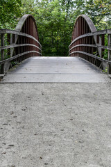 boardwalk footbridge over the river