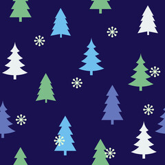 Abstract Christmas seamless pattern with decorative Christmas tree. Print for greeting cards, fabric or wrapping paper designs.  Eps 10 vector illustration.
