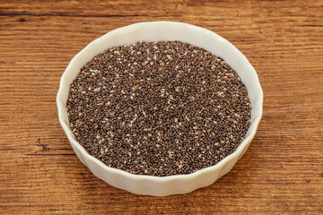 Seasoning chia seeds in the bowl