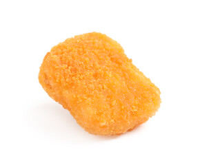 Delicious fried chicken nugget isolated on white