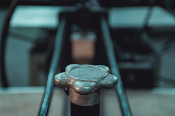 big iron metal cylinder machine in the fabric