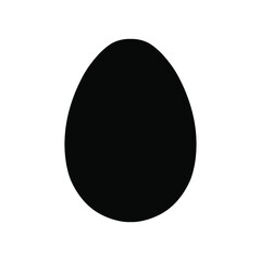 Black egg on white background, icon, vector graphics.