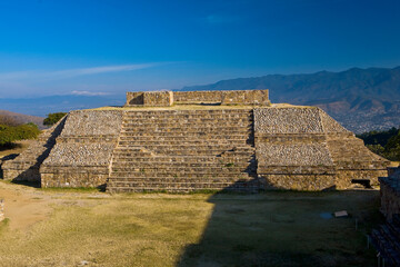 High angle view of a pyramid, Monte Alban, Oaxaca State, Mexico