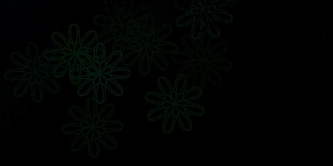 Dark Green vector background with random forms.