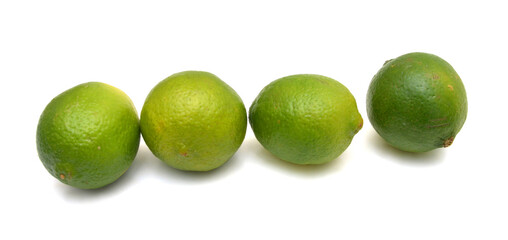 Fresh limes Isolated on white
