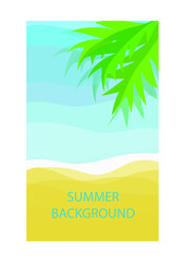 Fototapeta na wymiar Summer background with copy space for text-summer landscape-background for banner, greeting card, poster and advertising-summer holiday concept, vector graphics