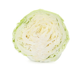 Half of fresh ripe cabbage isolated on white