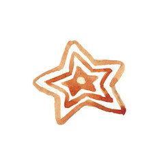 Hand drawn watercolor gingerbread cookies