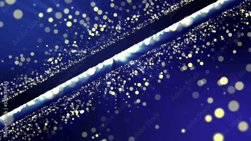 Poster abstract background with flying round particles. 3d render