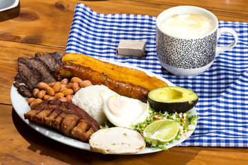 Tasty Paisa Tray; Typical Dish In The Region Of Antioqueña / Colombia.
