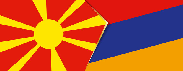 Macedonia and Armenia flags, two vector flags.