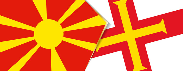 Macedonia and Guernsey flags, two vector flags.