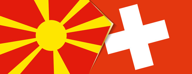 Macedonia and Switzerland flags, two vector flags.