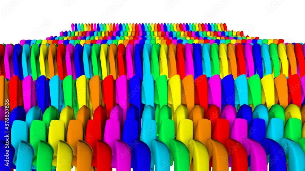 Poster looped animated background of deforming rainbow shapes. abstract animation. 3d render
