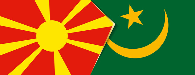 Macedonia and Mauritania flags, two vector flags.