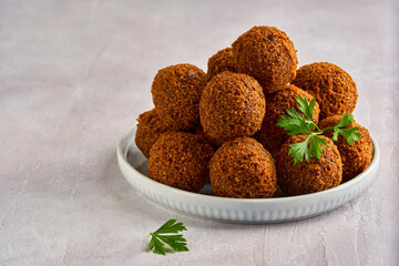 Fresh falafel with parsley. Closeup