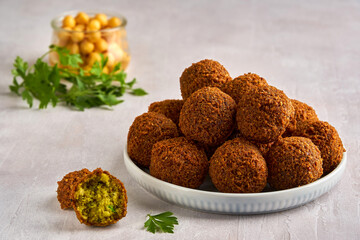 Fresh falafel with parsley. Closeup