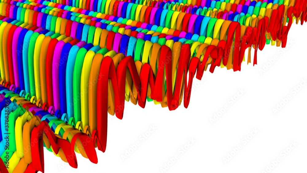 Poster looped animated background of deforming rainbow shapes. abstract animation. 3d render